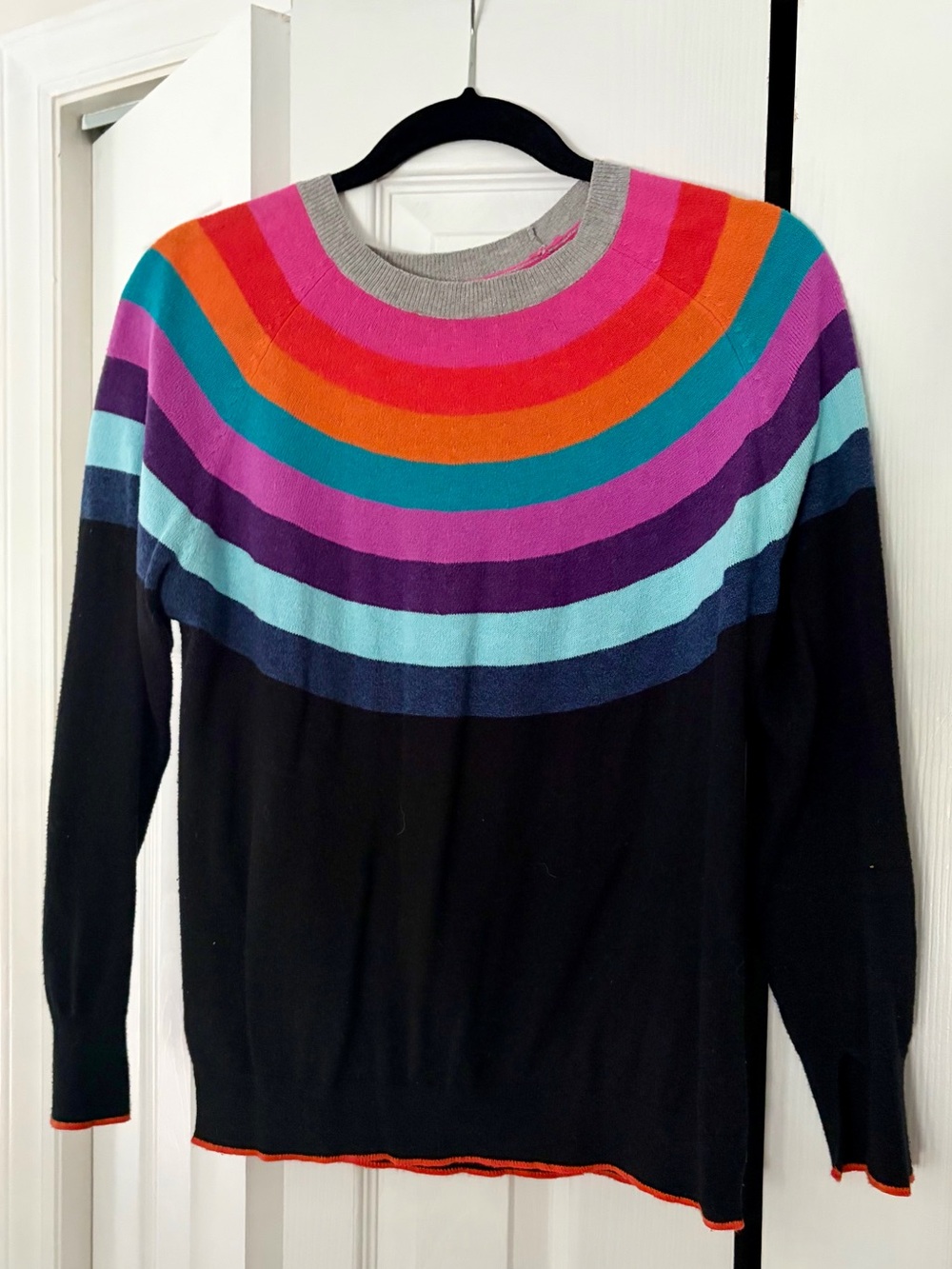 Zaket & Plover Cotton Cashmere Vibrant Rainbow Sweater